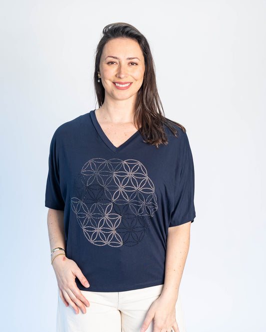 Polera BR Shine Azul Circulo