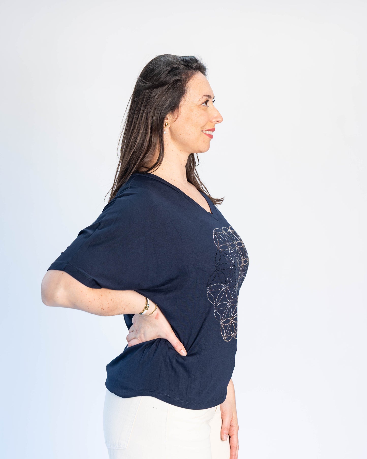 Polera BR Shine Azul Circulo