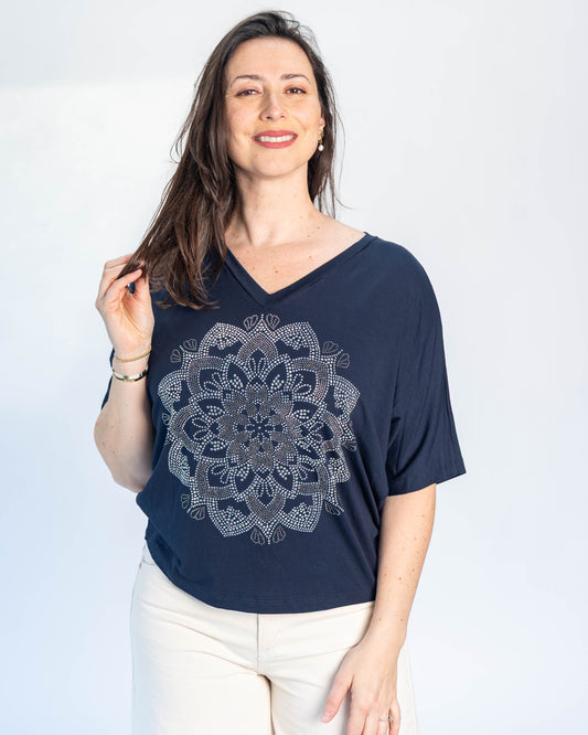 Polera BR Shine Azul Mandala