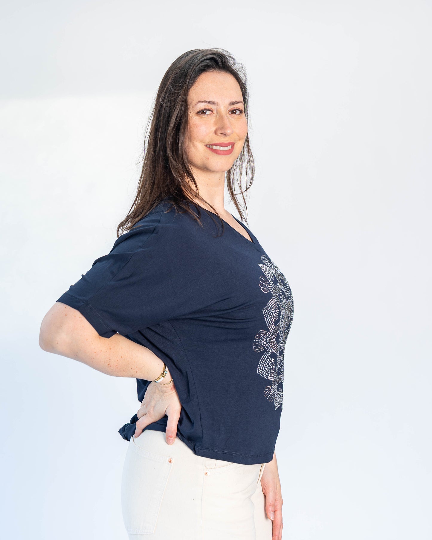Polera BR Shine Azul Mandala