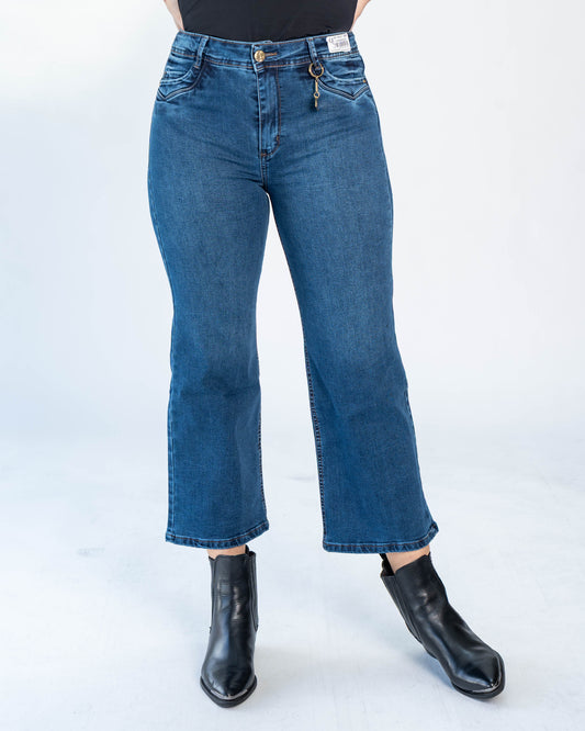 Jeans Crop Azul
