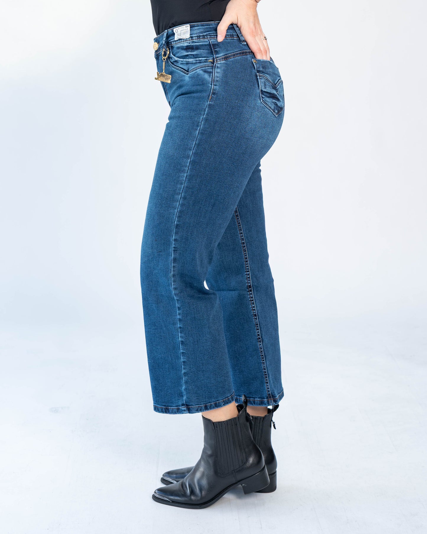 Jeans Crop Azul