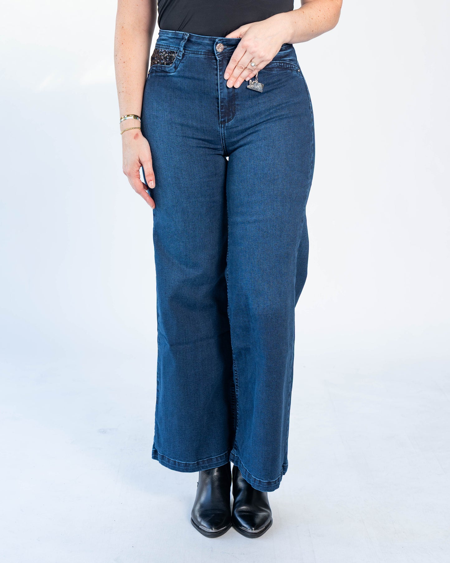 Jeans Sandy Azul Lentejuelas