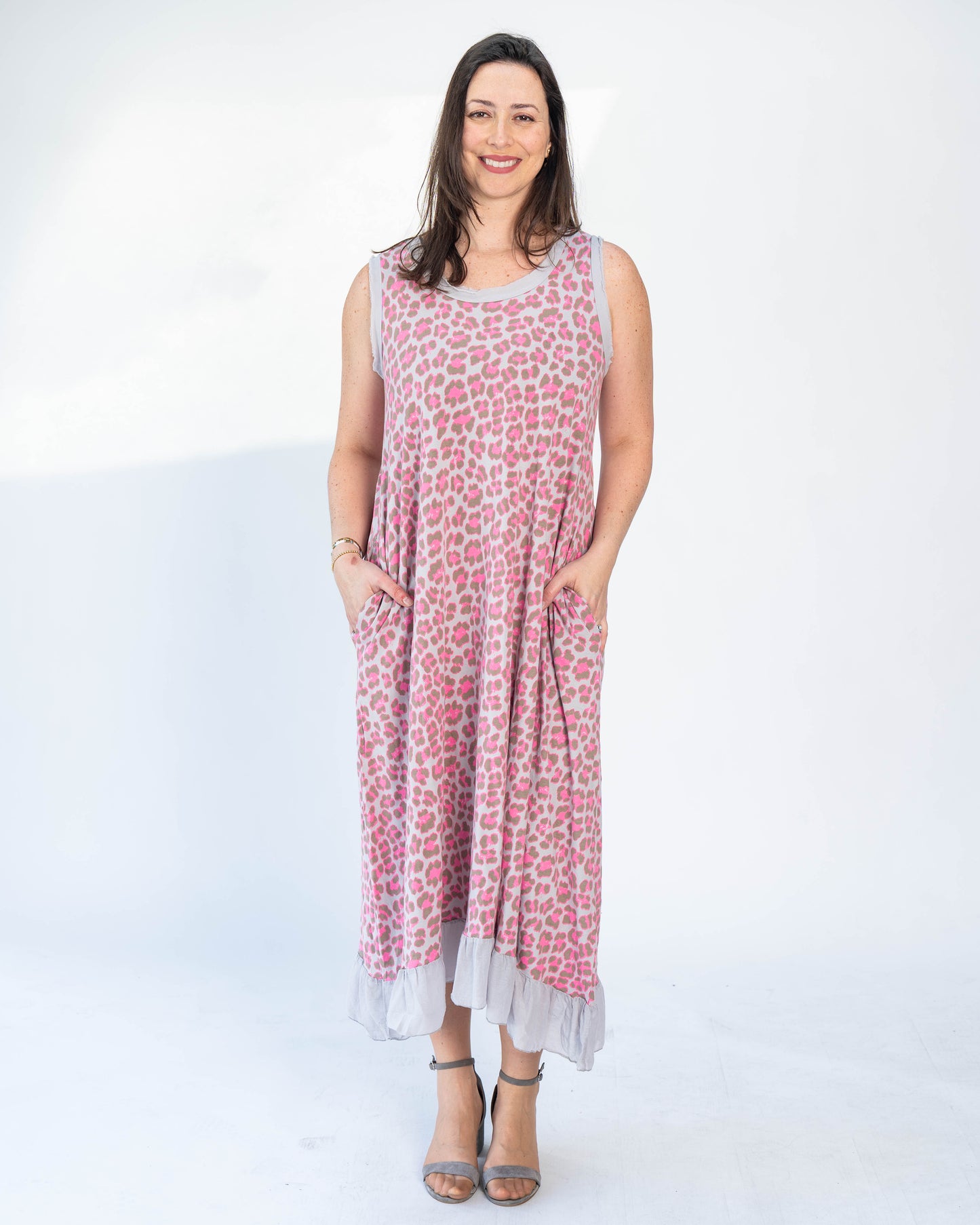 Vestido Neón Print Fucsia