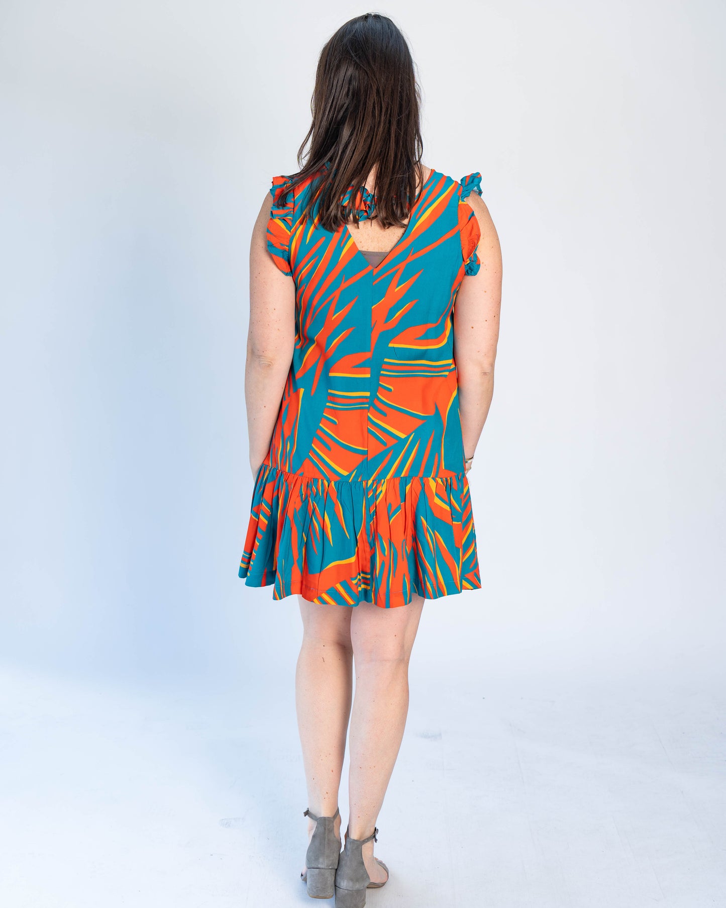 Vestido Summer Celeste/Naranjo