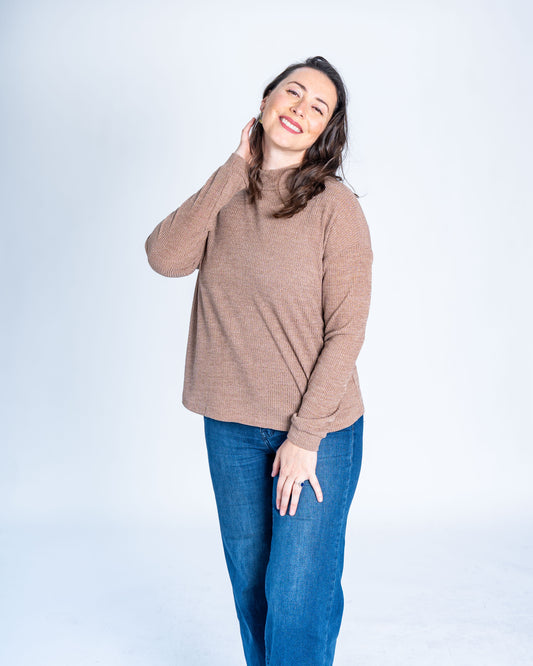 Sweater Acanalado Taupe
