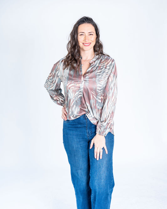 Blusa Satinada Agua Marina