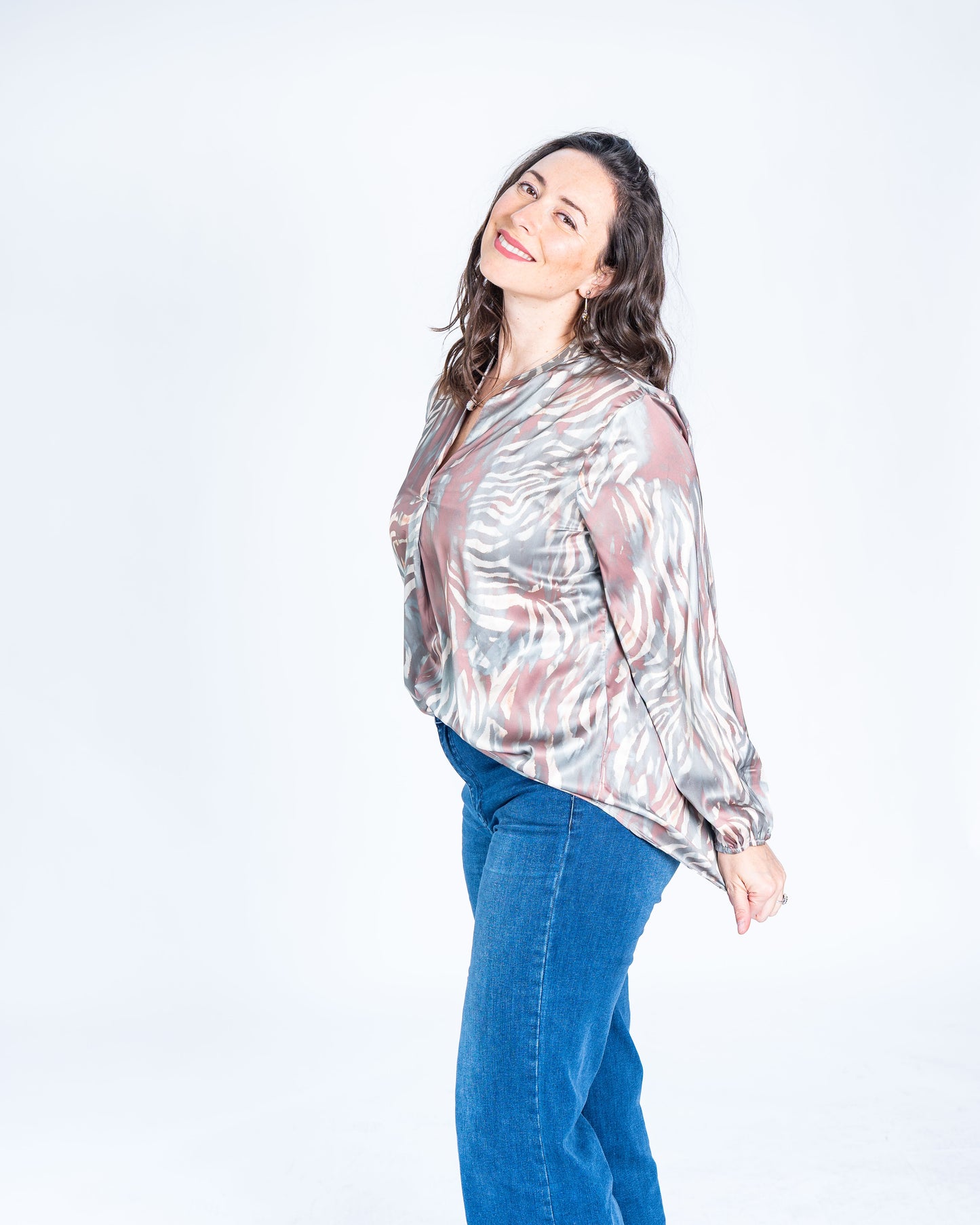 Blusa Satinada Agua Marina