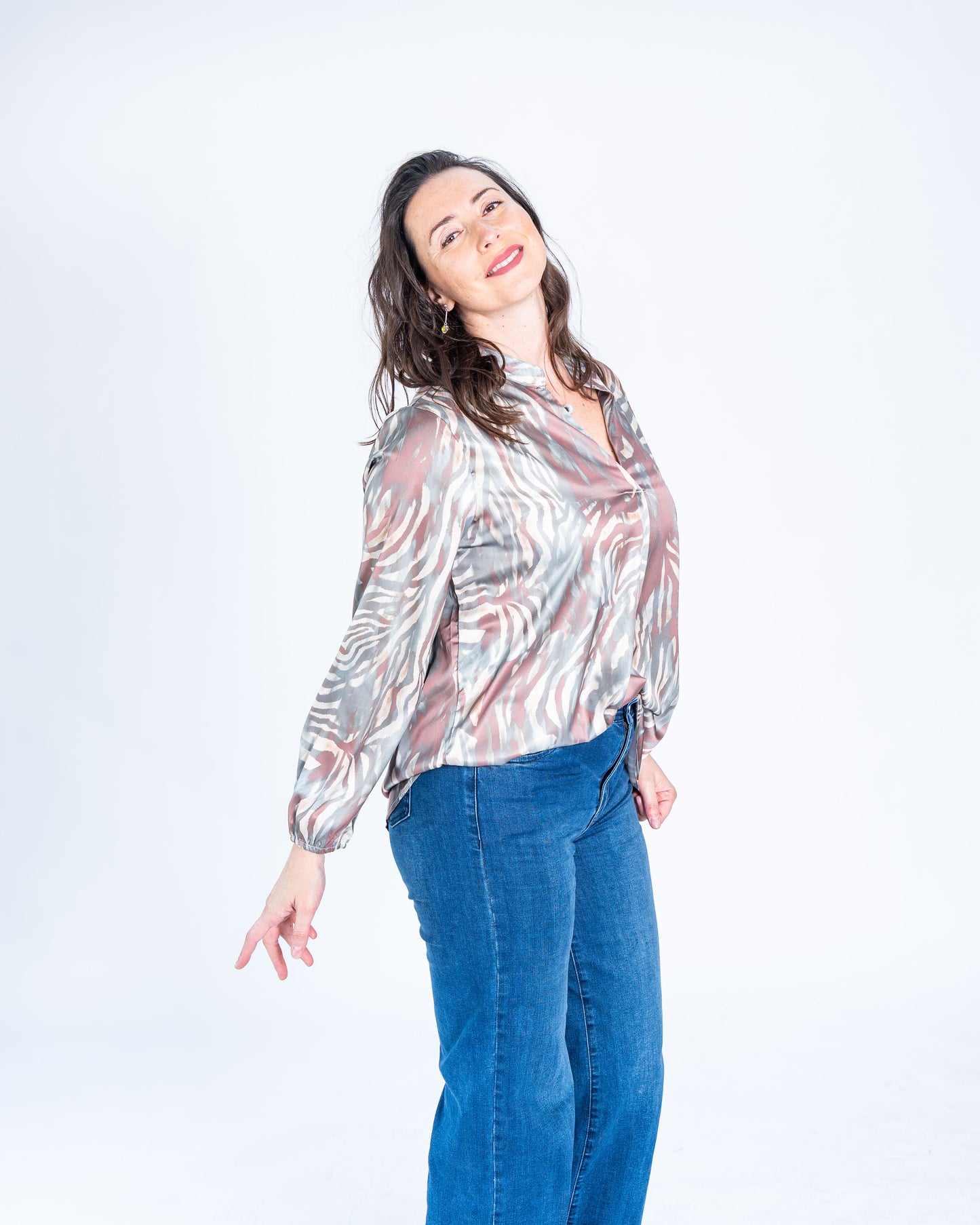 Blusa Satinada Agua Marina