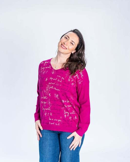 Sweater In Love Magenta