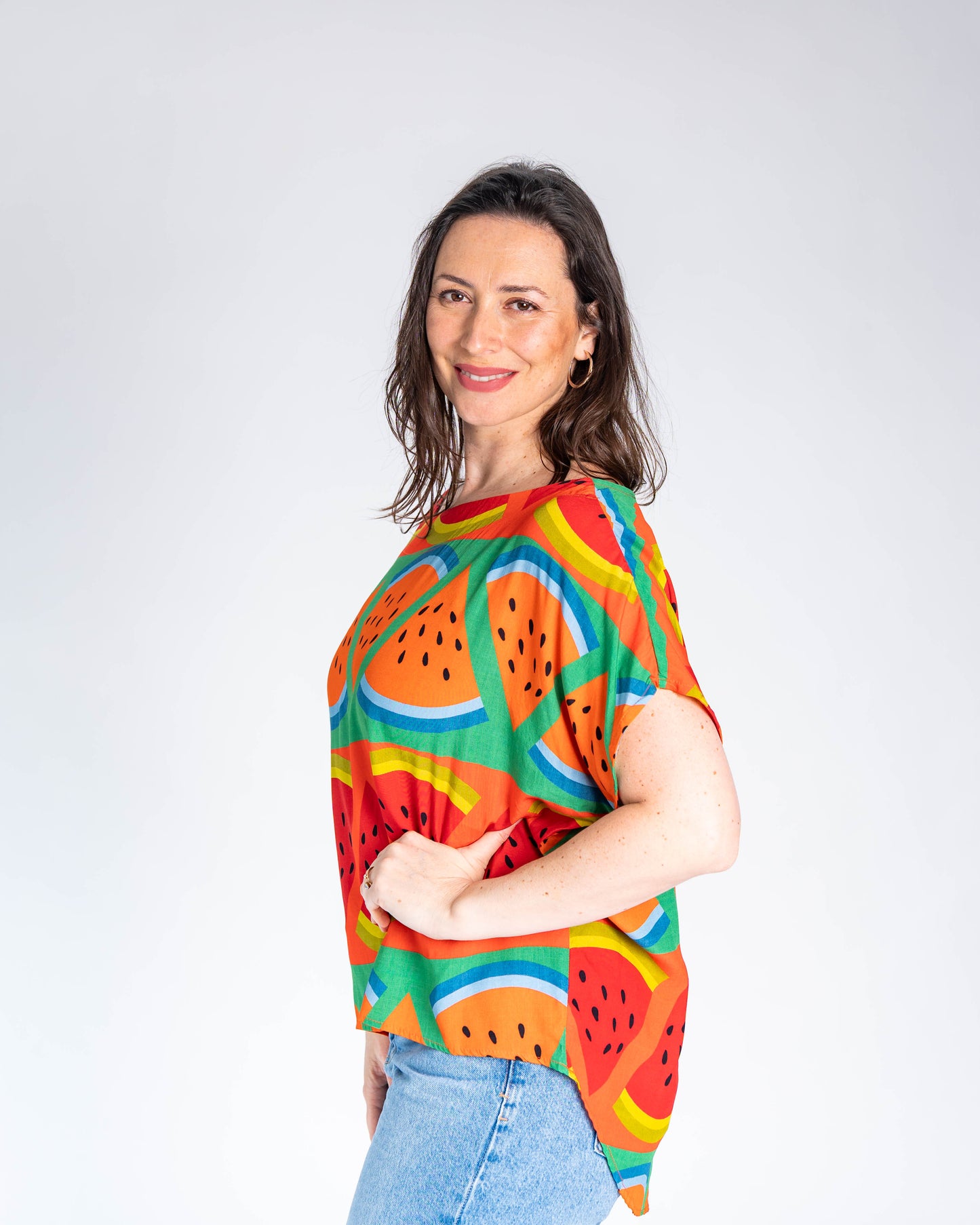 Polera BR Luana Sandia Verde - Naranja