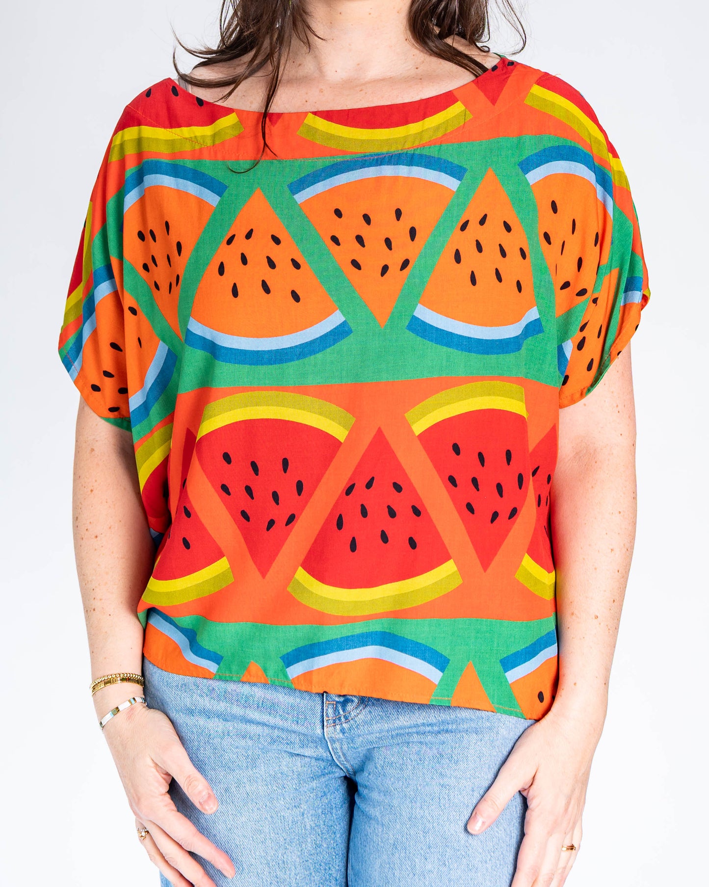 Polera BR Luana Sandia Verde - Naranja