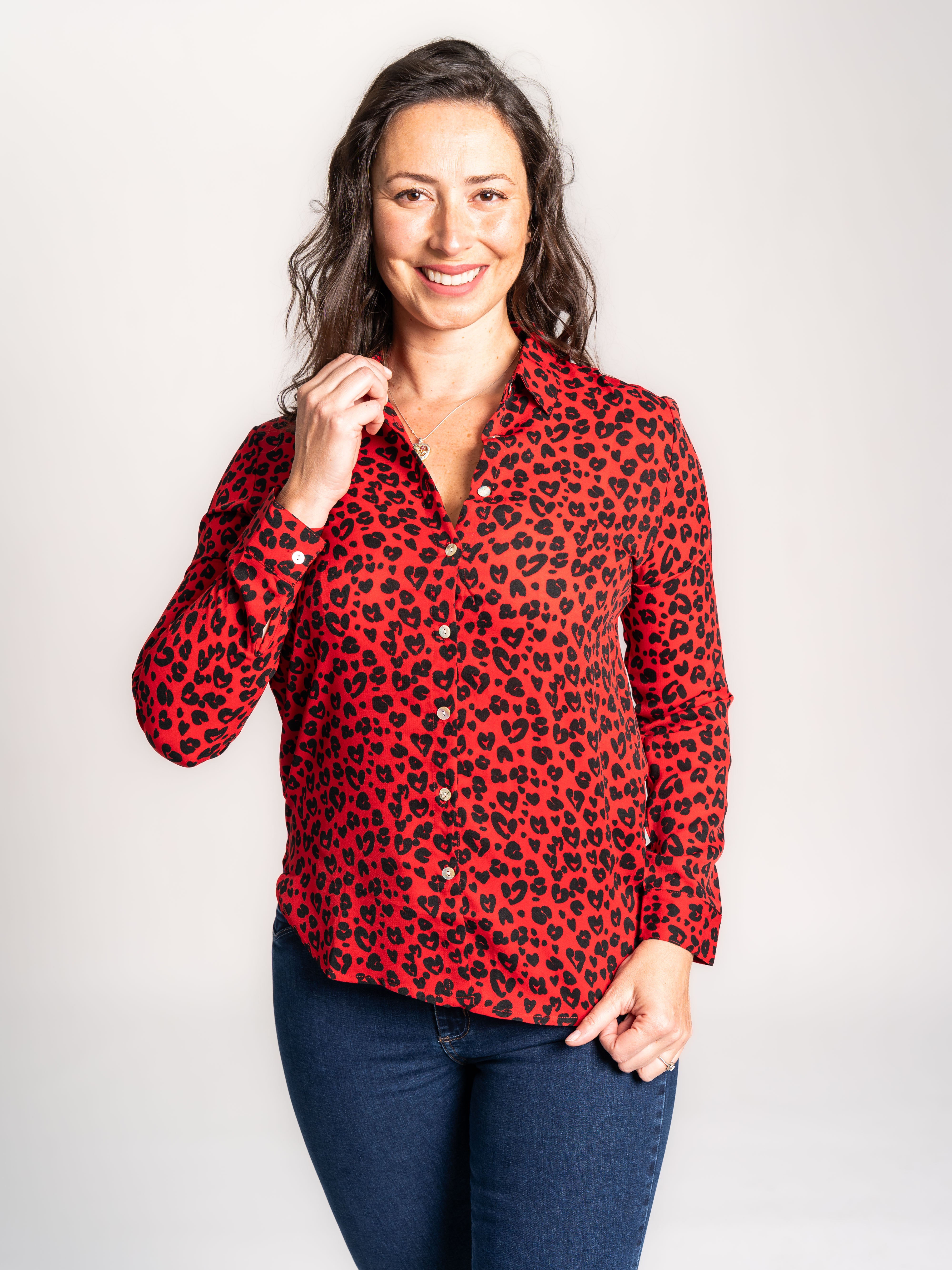 BLUSA ANIMAL PRINT ROJA Infinitaboutique