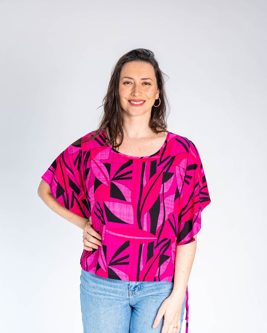 Polera BR Tatiana Figuras Fucsia
