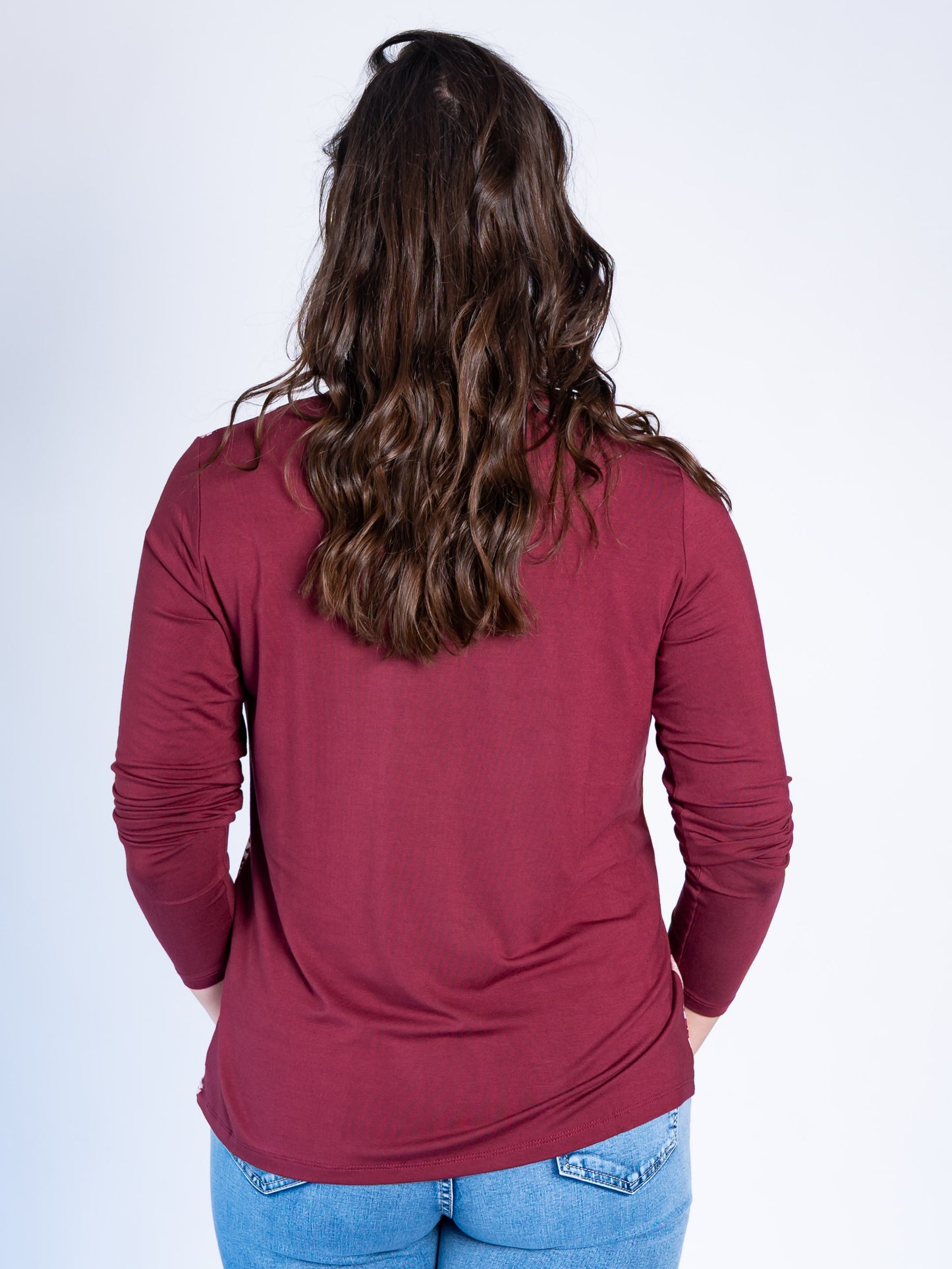 Polera Duo Animal Print Burdeo