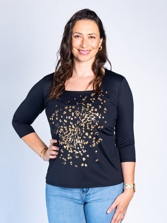 Polera Básica Carolina Gold Negro