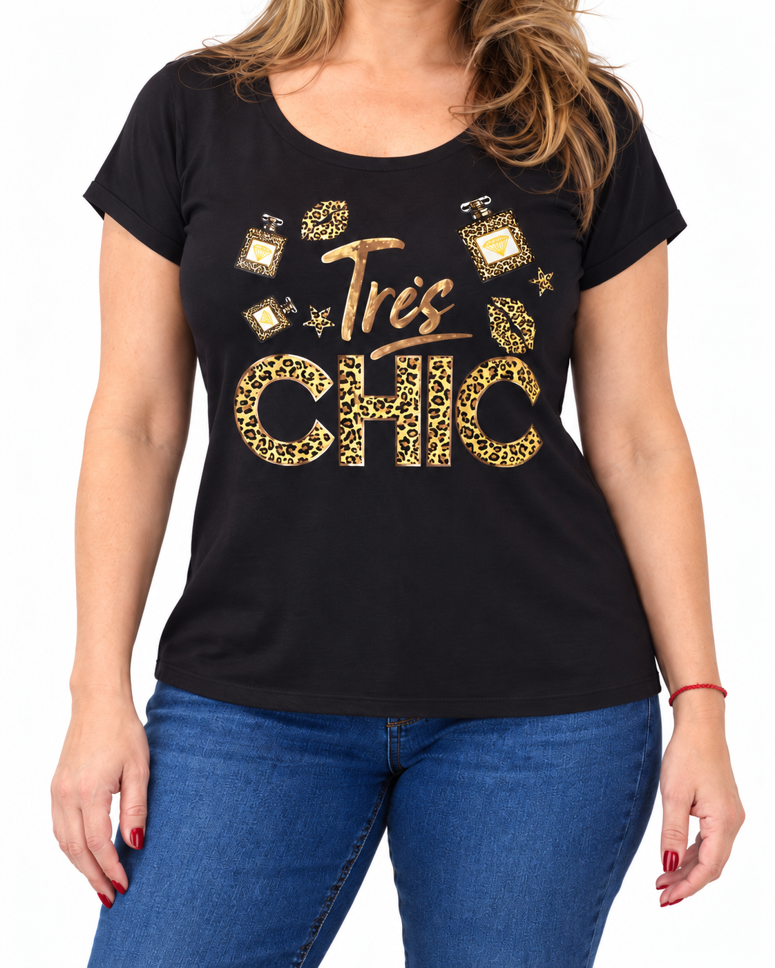 Polera Chic Print Negro