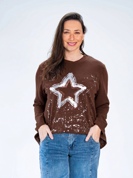 Polera Star Silver Café