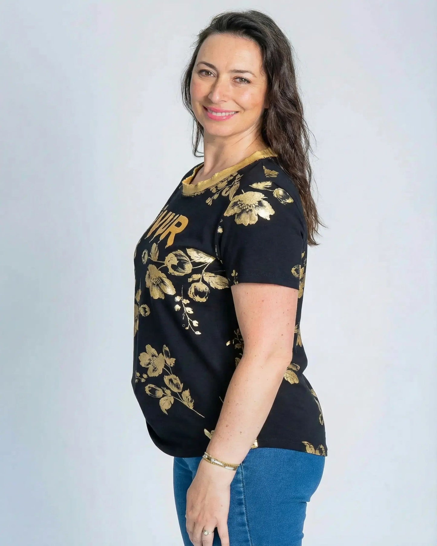 Polera Amour Dorado Negro