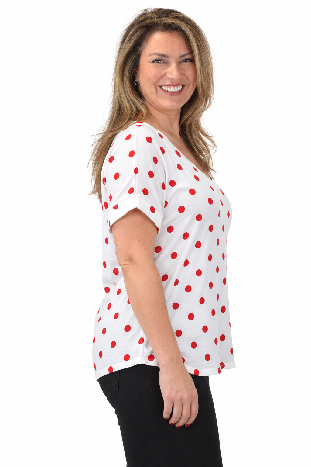 Polera Lunares Rojo