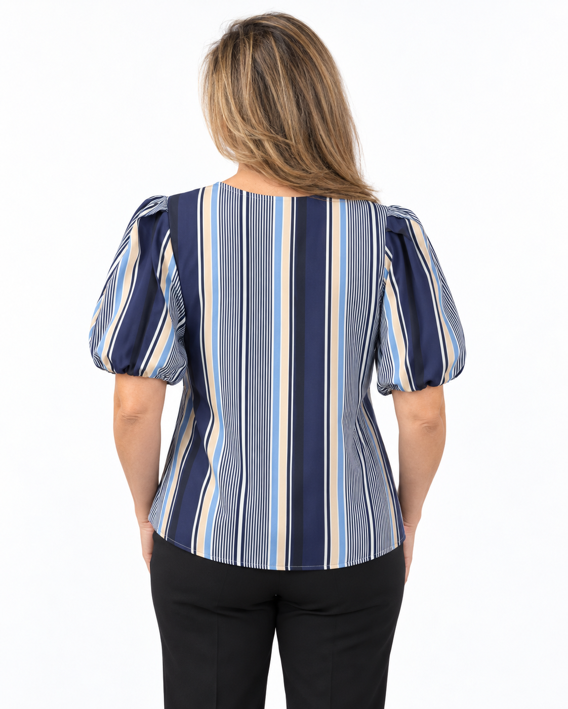 Blusa Miriam Manga Globo Azul