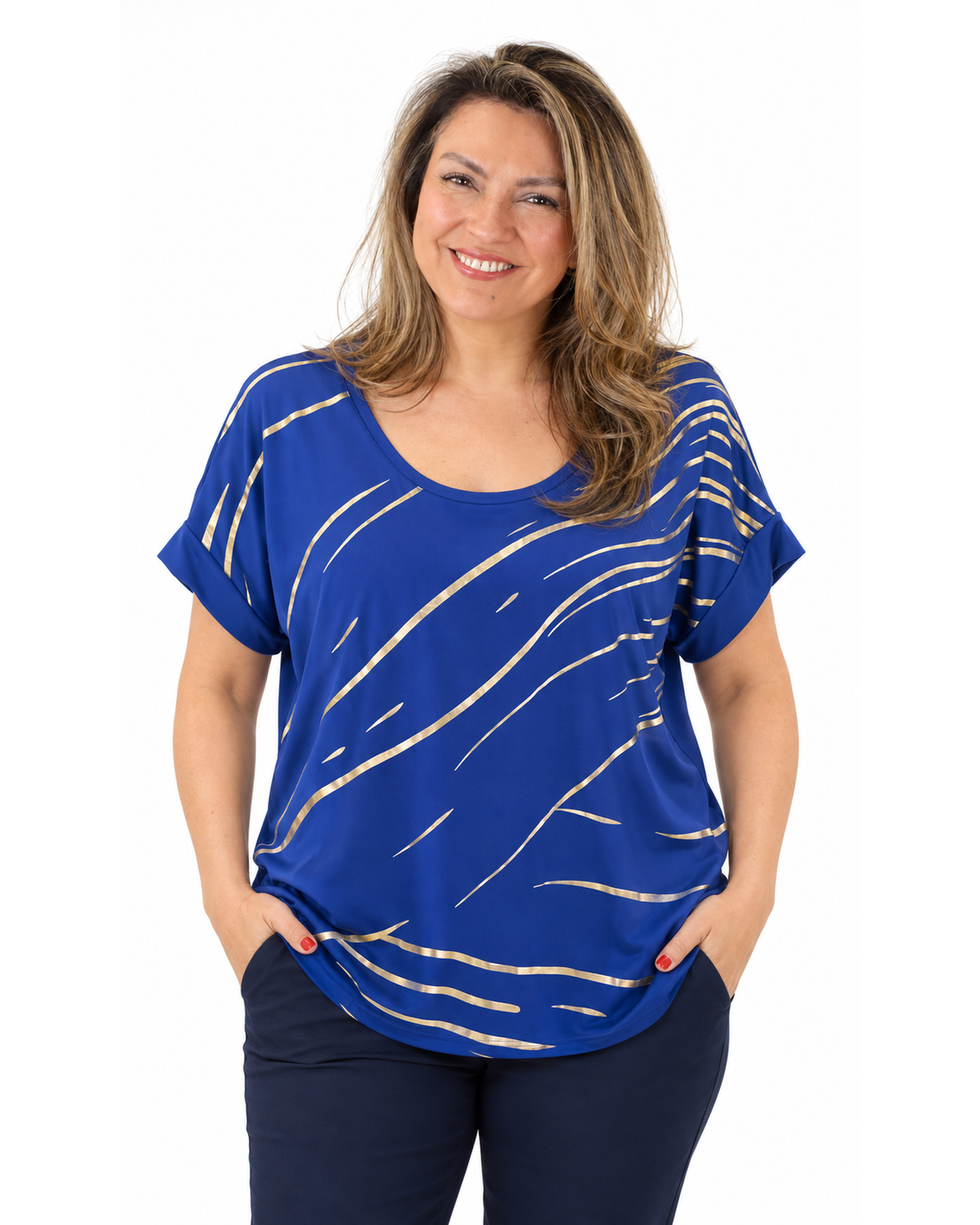 Polera Estefania Dorado Azul
