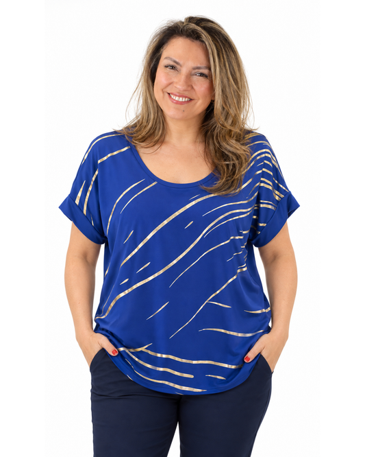 Polera Estefania Dorado Azul