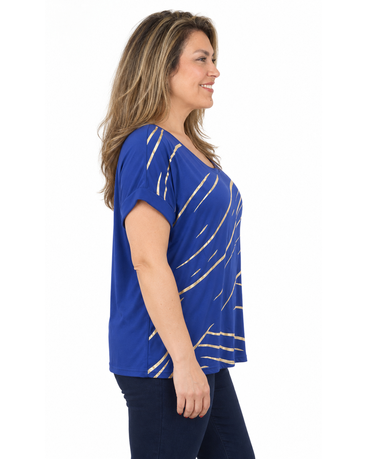 Polera Estefania Dorado Azul