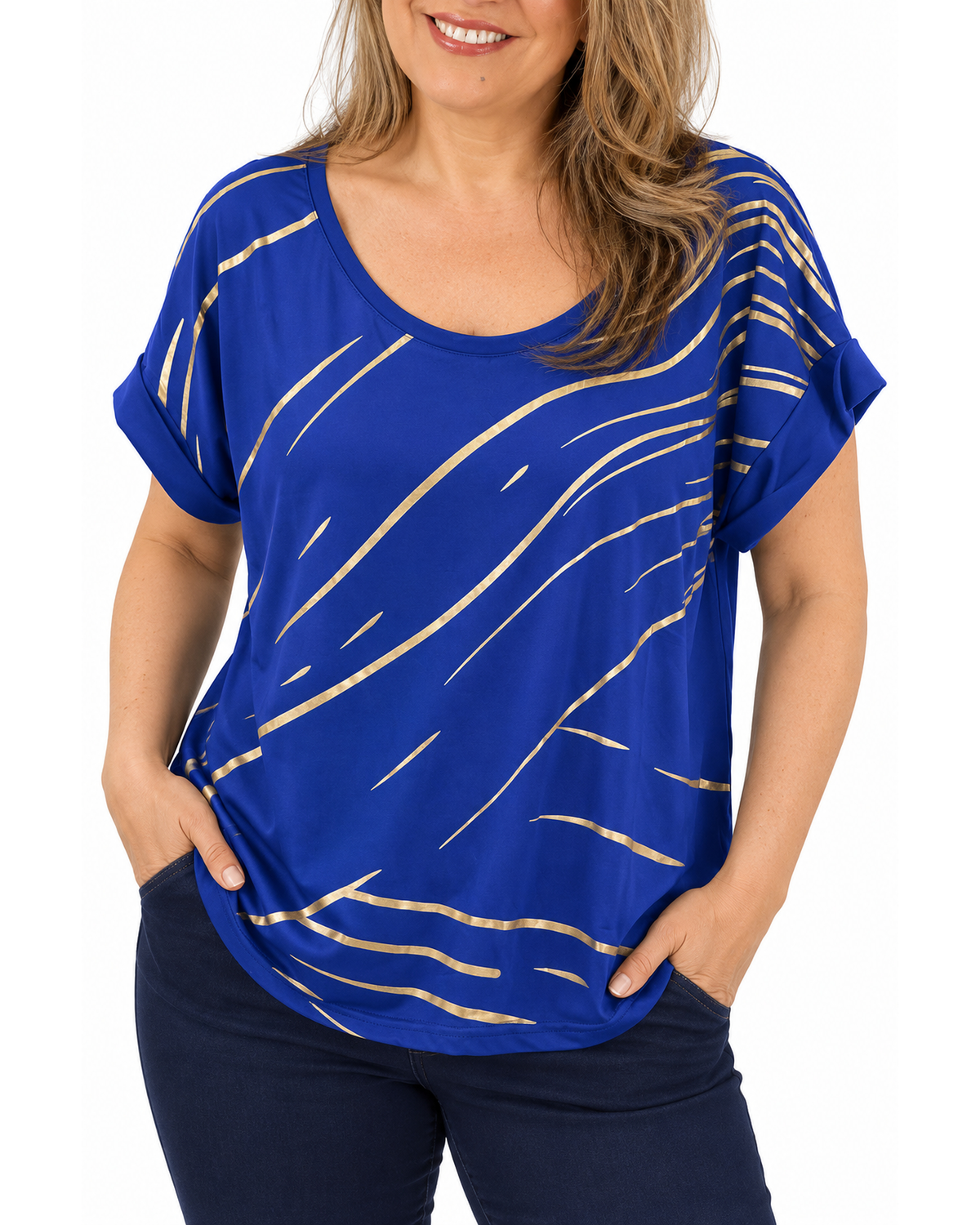Polera Estefania Dorado Azul