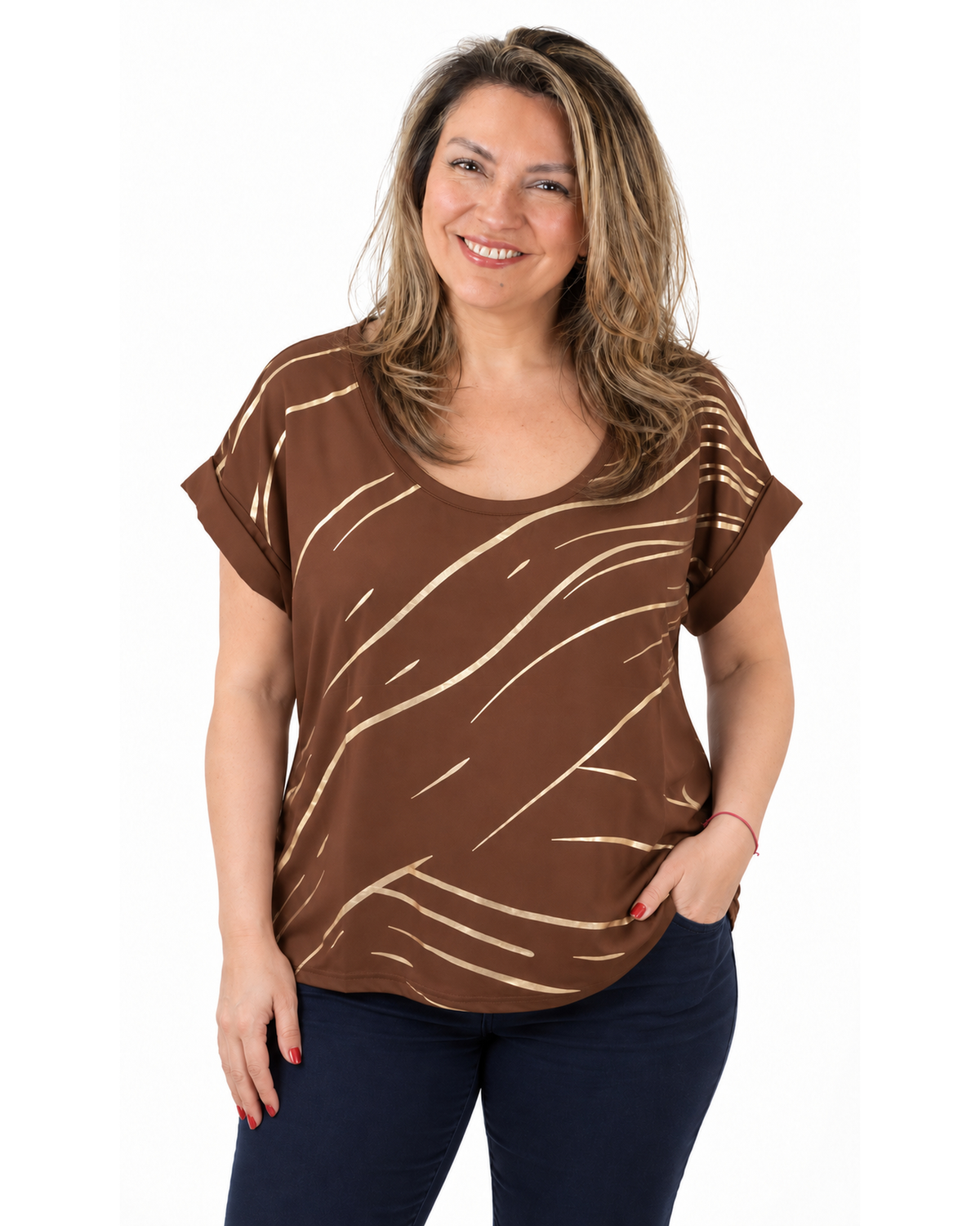 Polera Estefania Dorado Chocolate