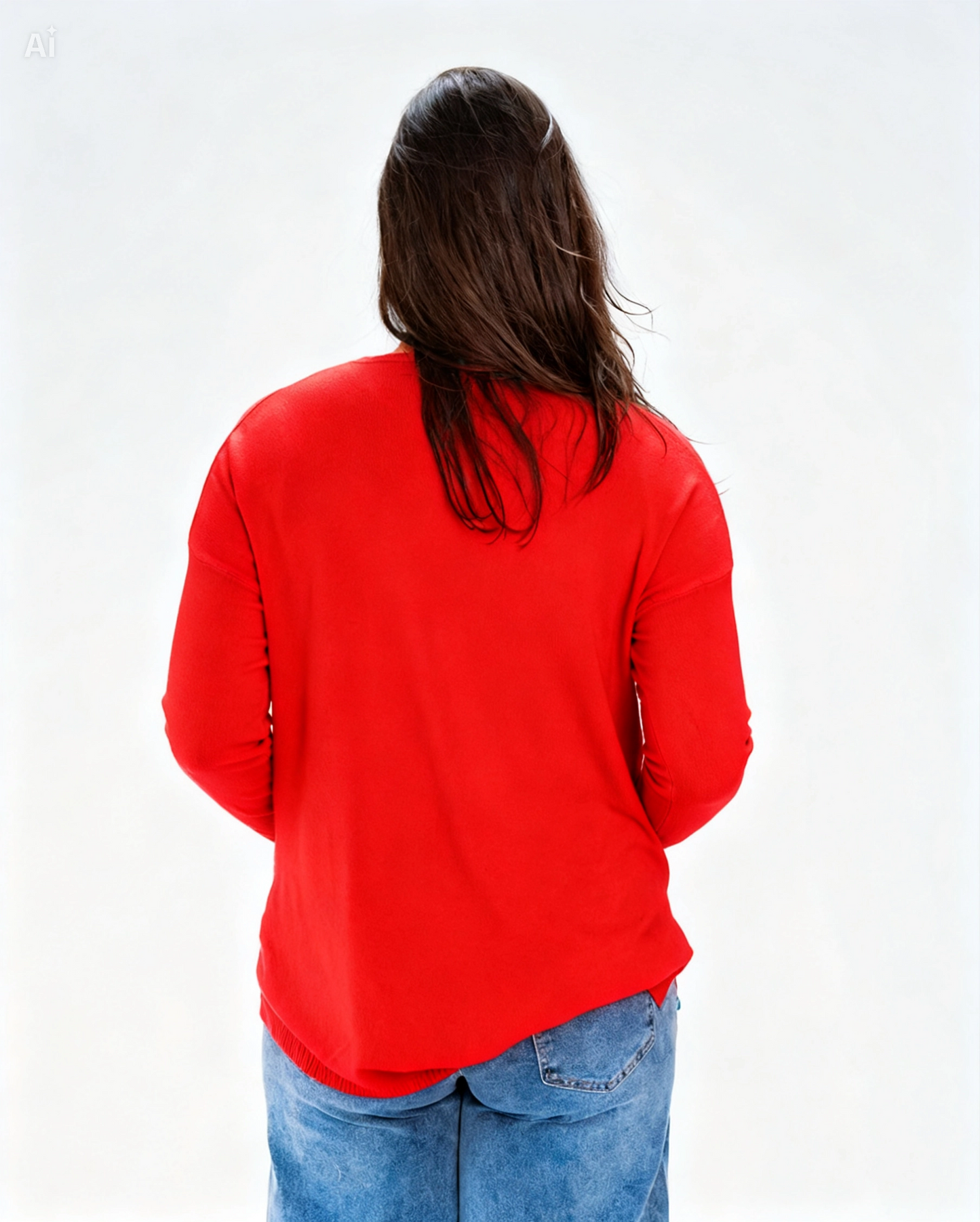 Sweater Liso Gio Bolsillos Rojo