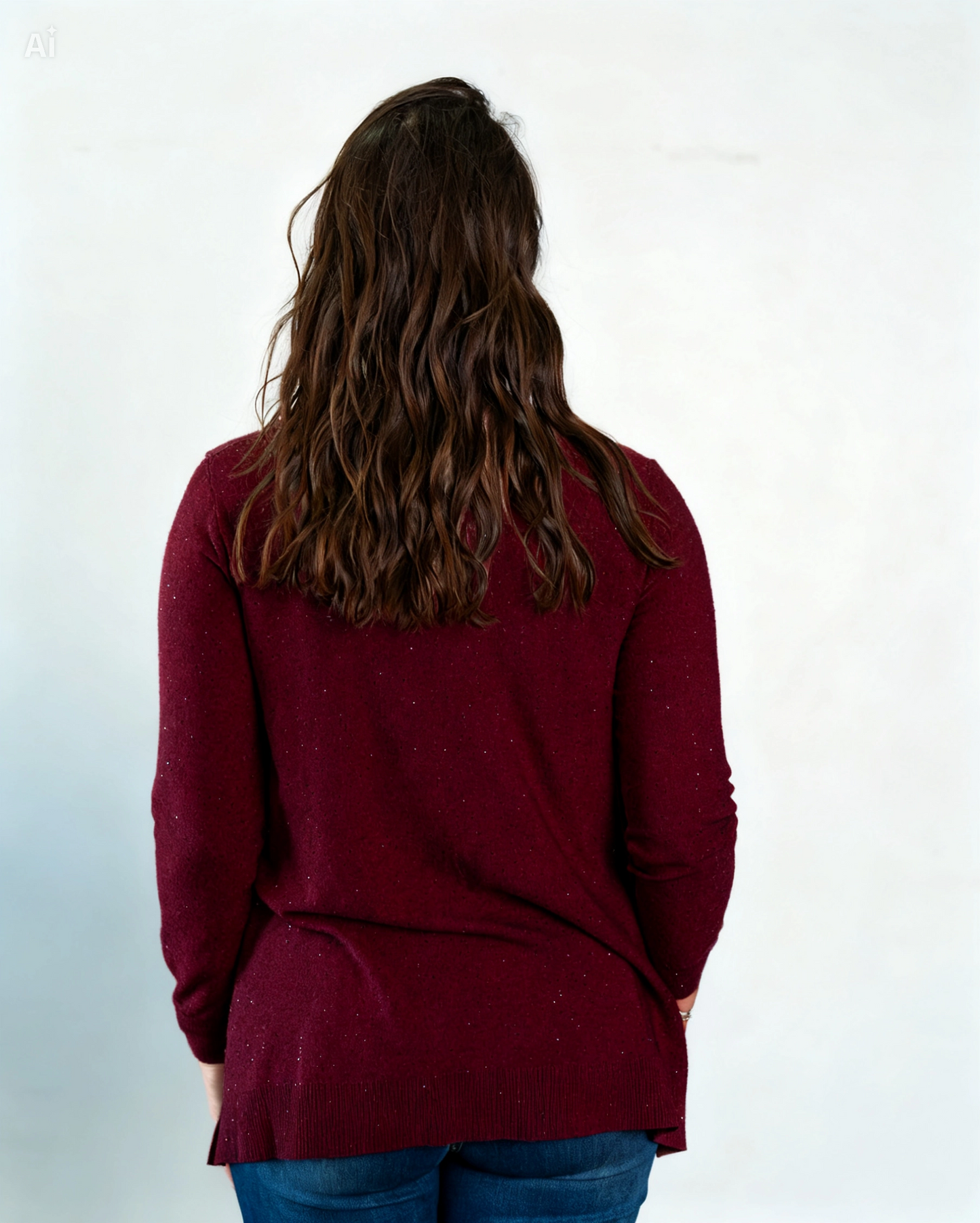Sweater Básico Shinny Burdeo