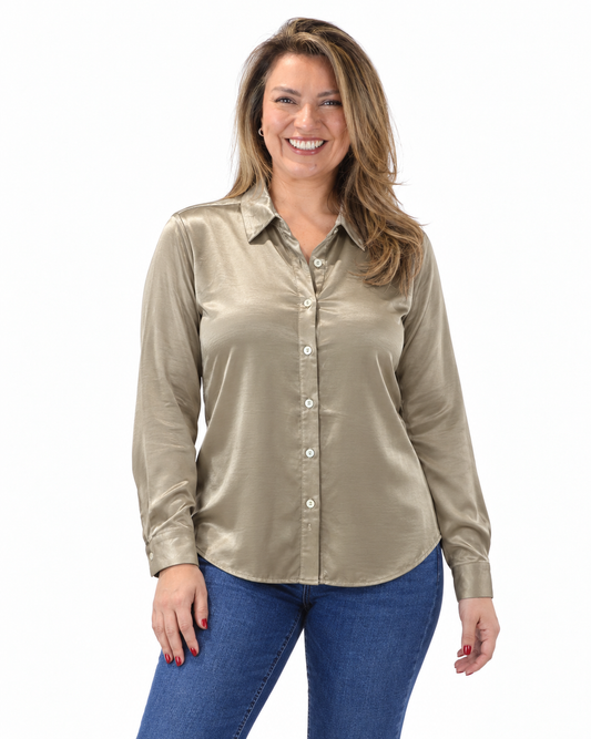 Blusa Satín Maca Beige