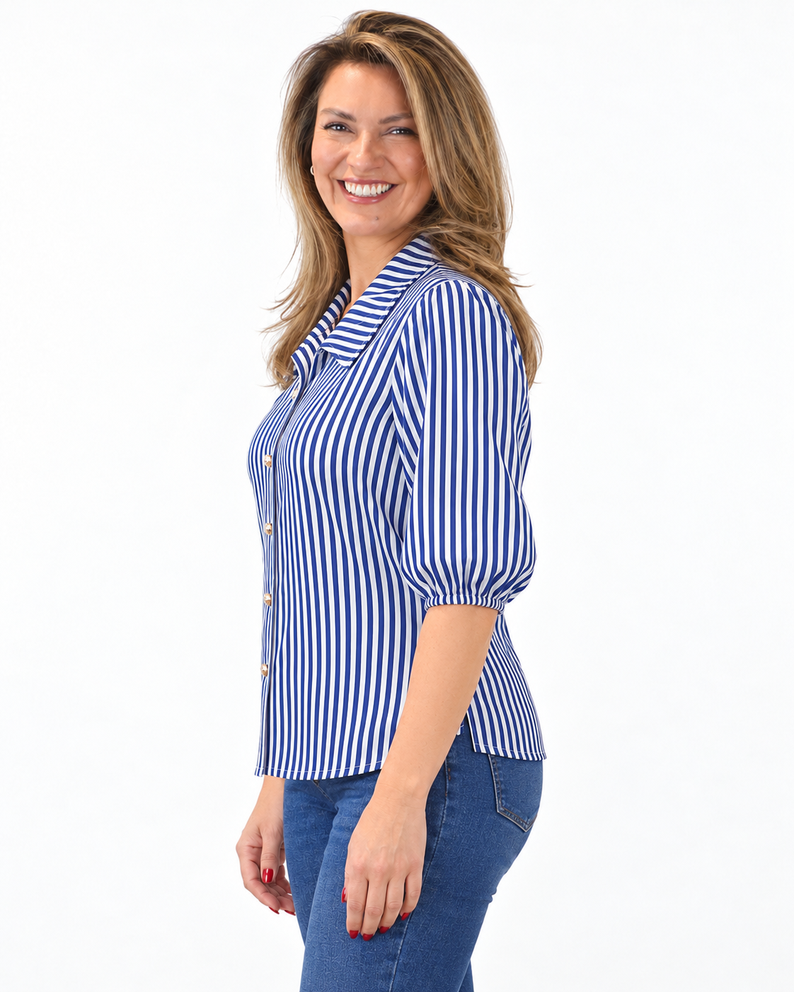 Blusa Listada Paloma Azul