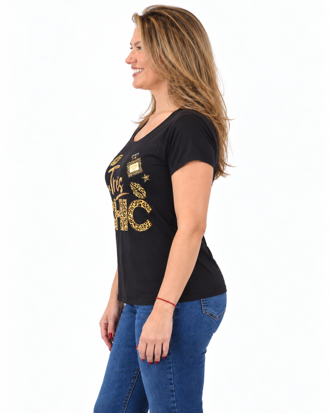 Polera Chic Print Negro