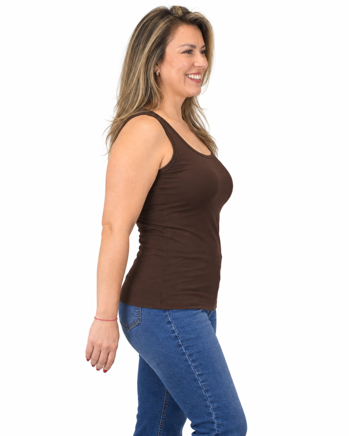 Polera Básica Musculosa Roberta Chocolate
