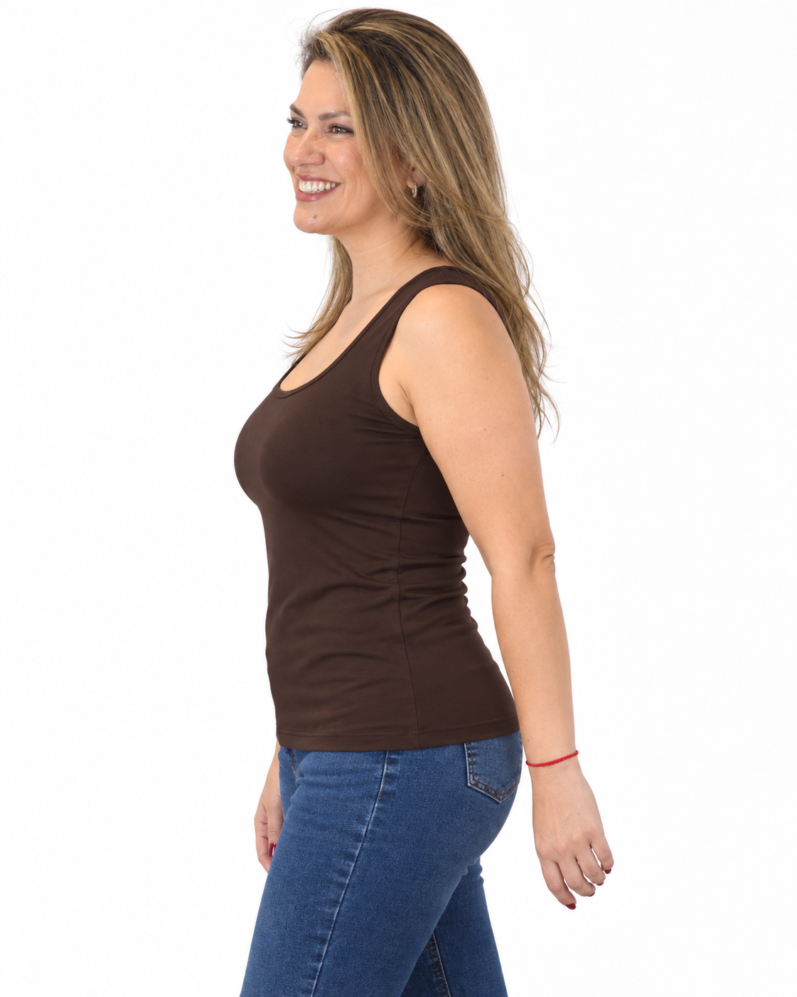 Polera Básica Musculosa Roberta Chocolate