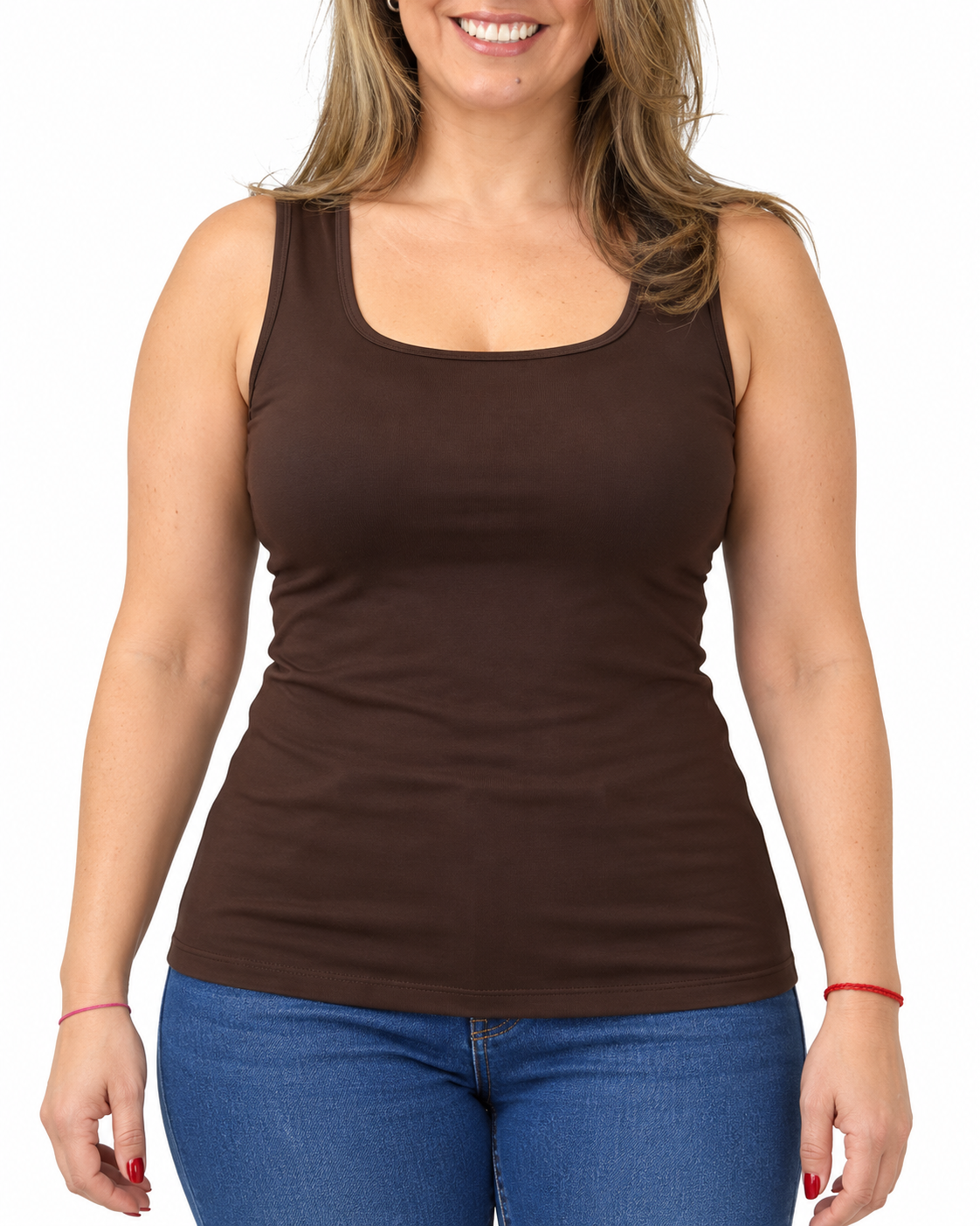 Polera Básica Musculosa Roberta Chocolate
