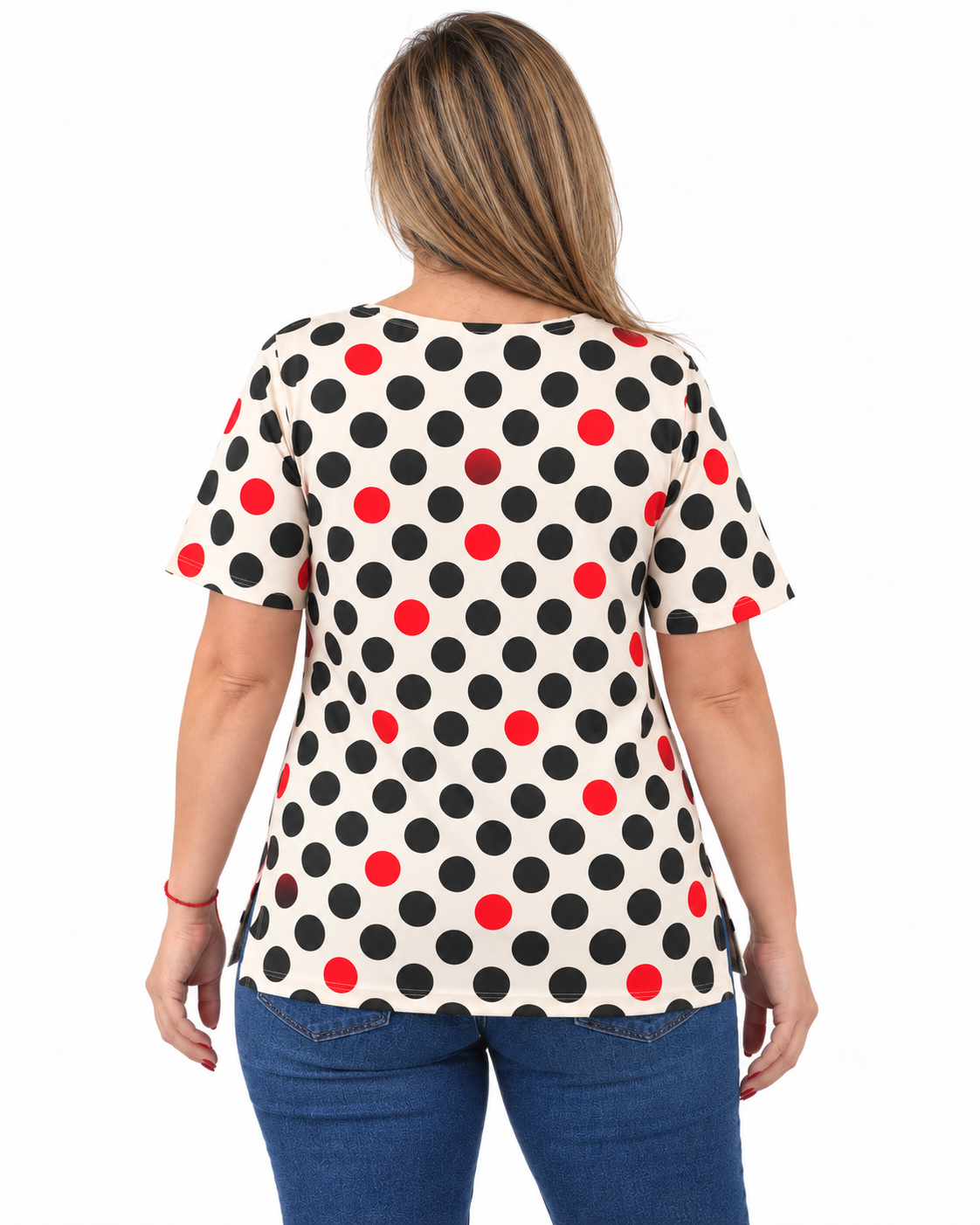 Polera Duo Lunares Beige
