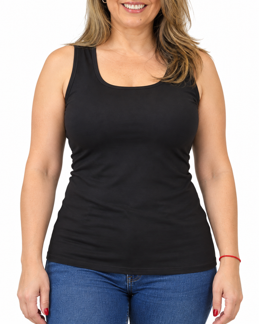 Polera Básica Musculosa Roberta Negro