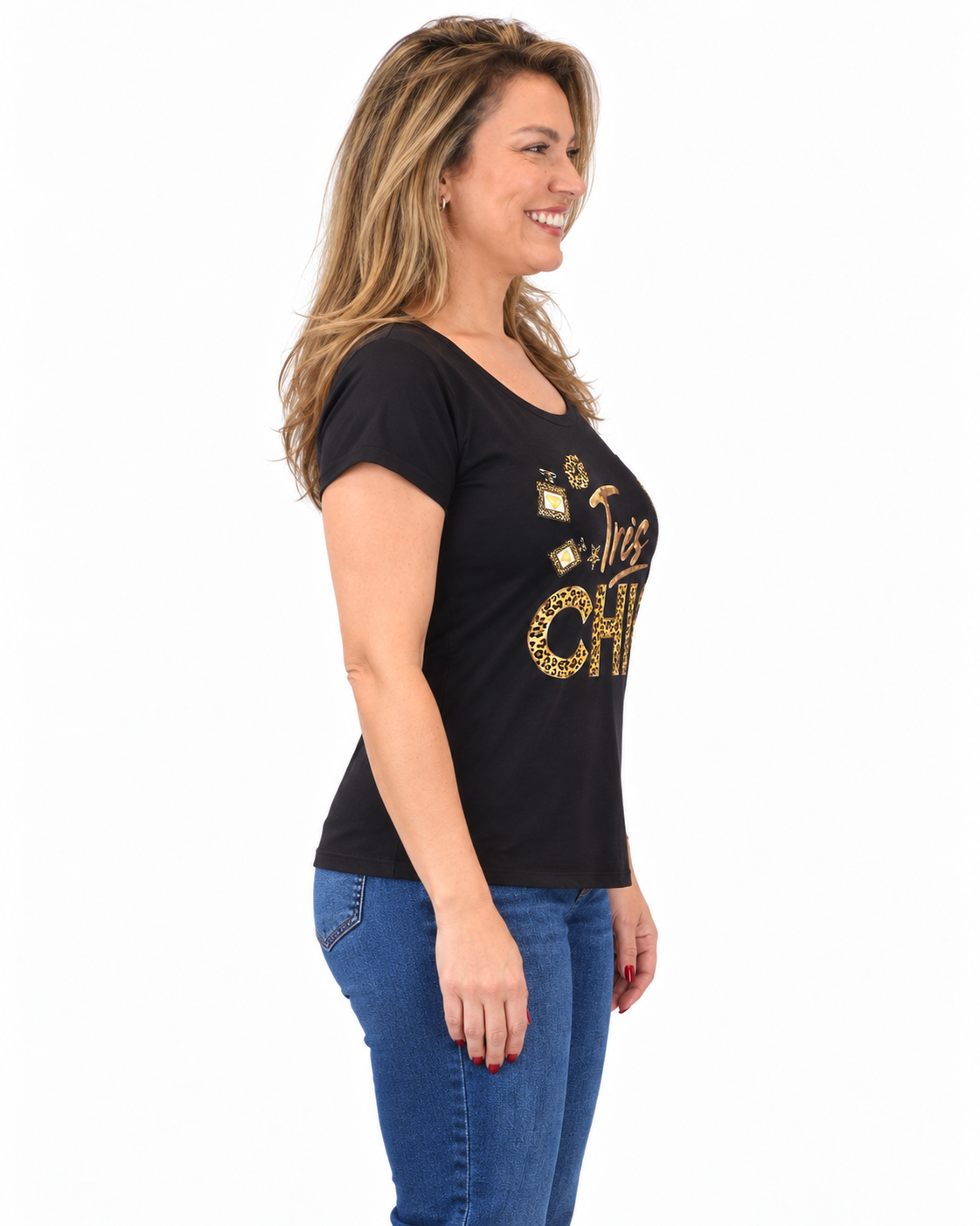 Polera Chic Print Negro