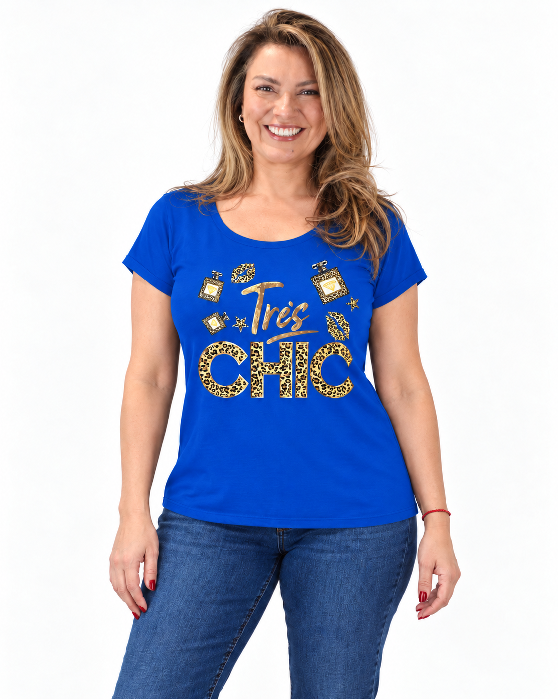 Polera Chic Print Azul