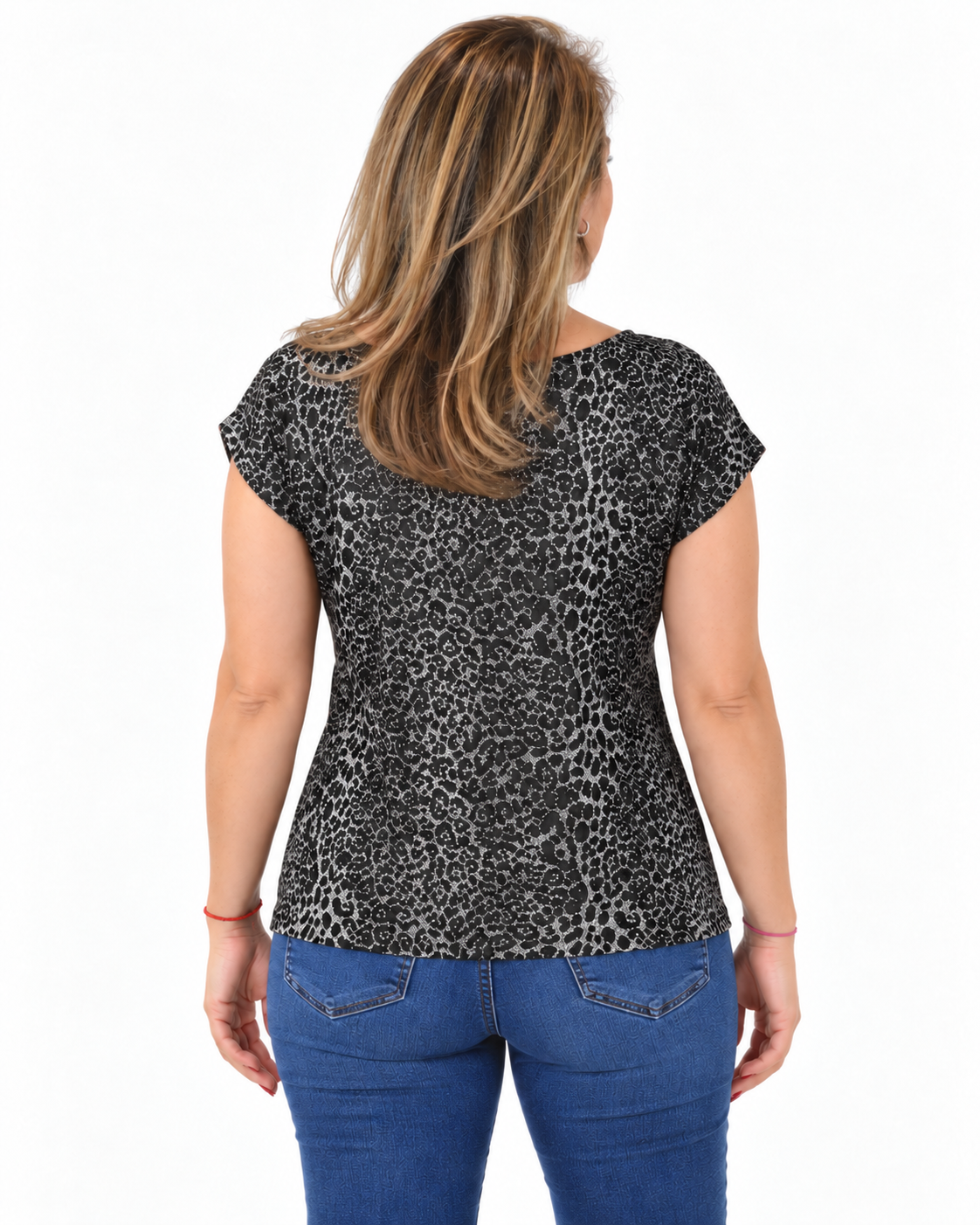 Polera Fiesta Print Lily Plateado