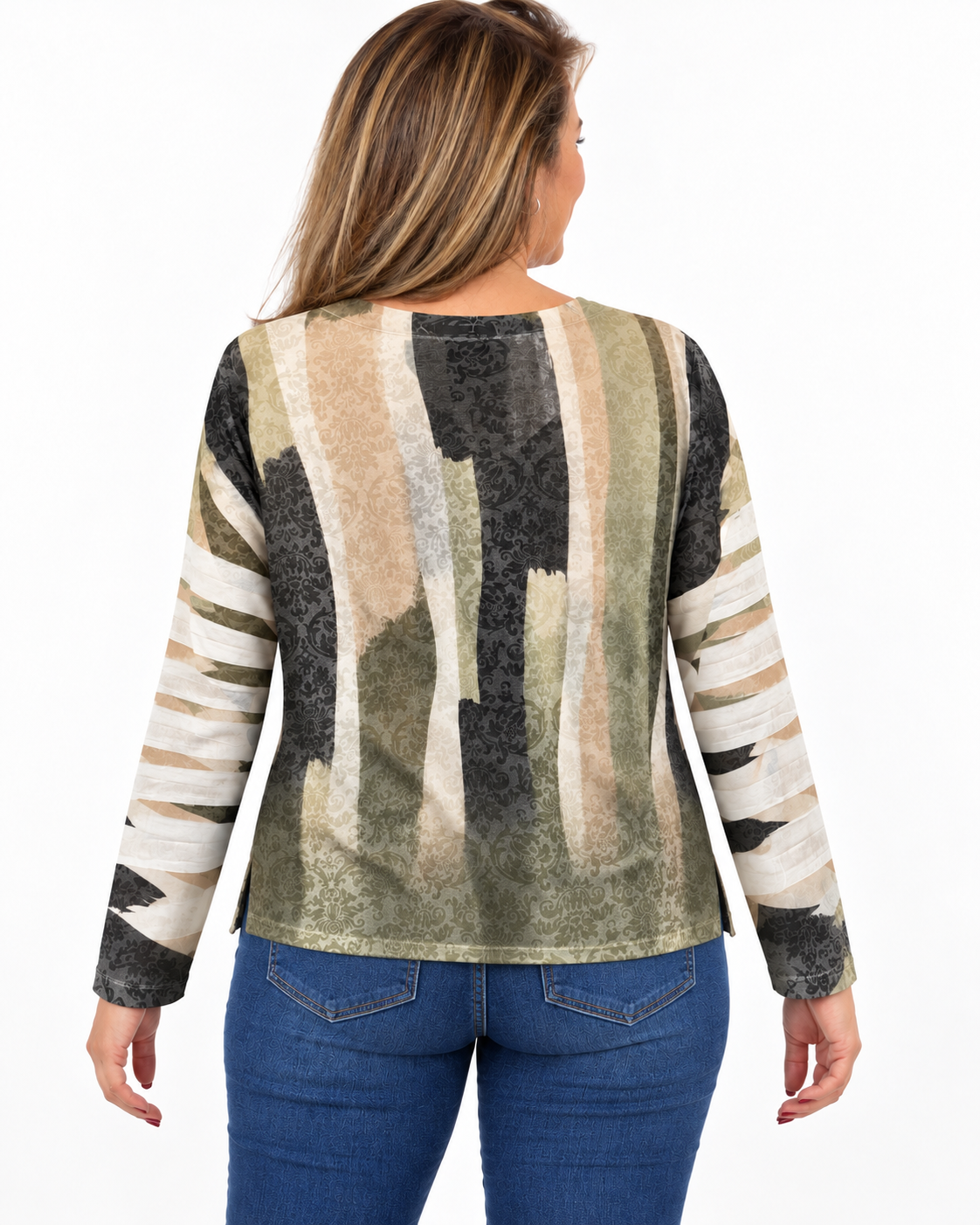 Polera BR Aline Manga Larga Verde Olivo
