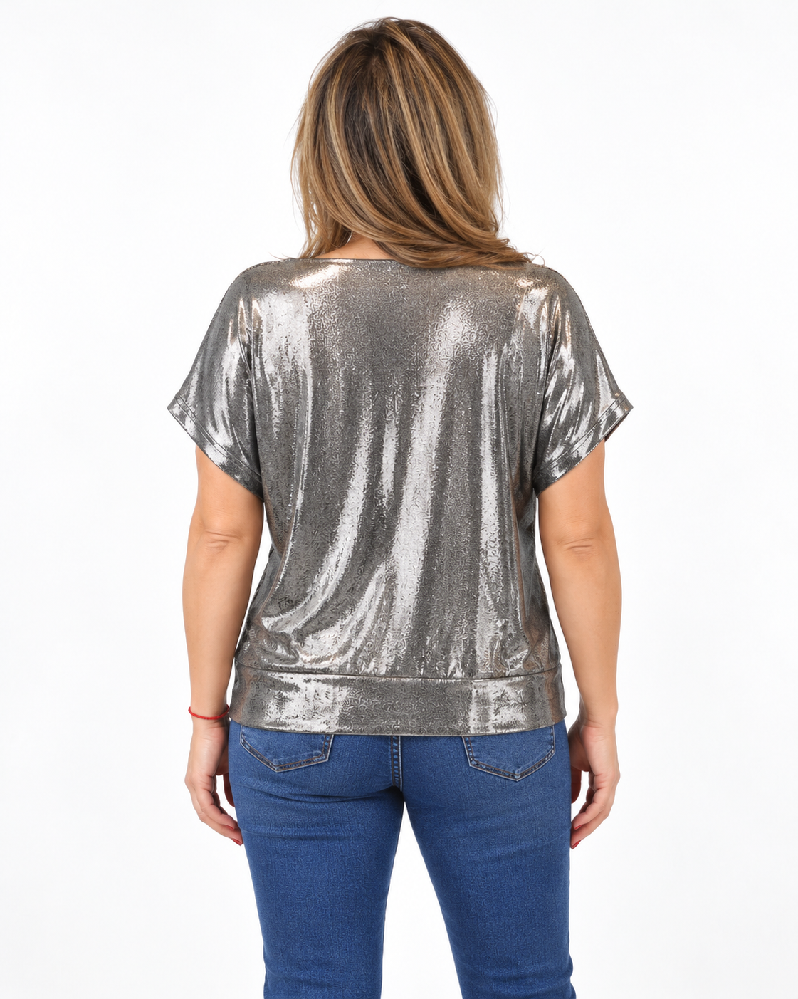 Polera Metalizada Gloria Plateada