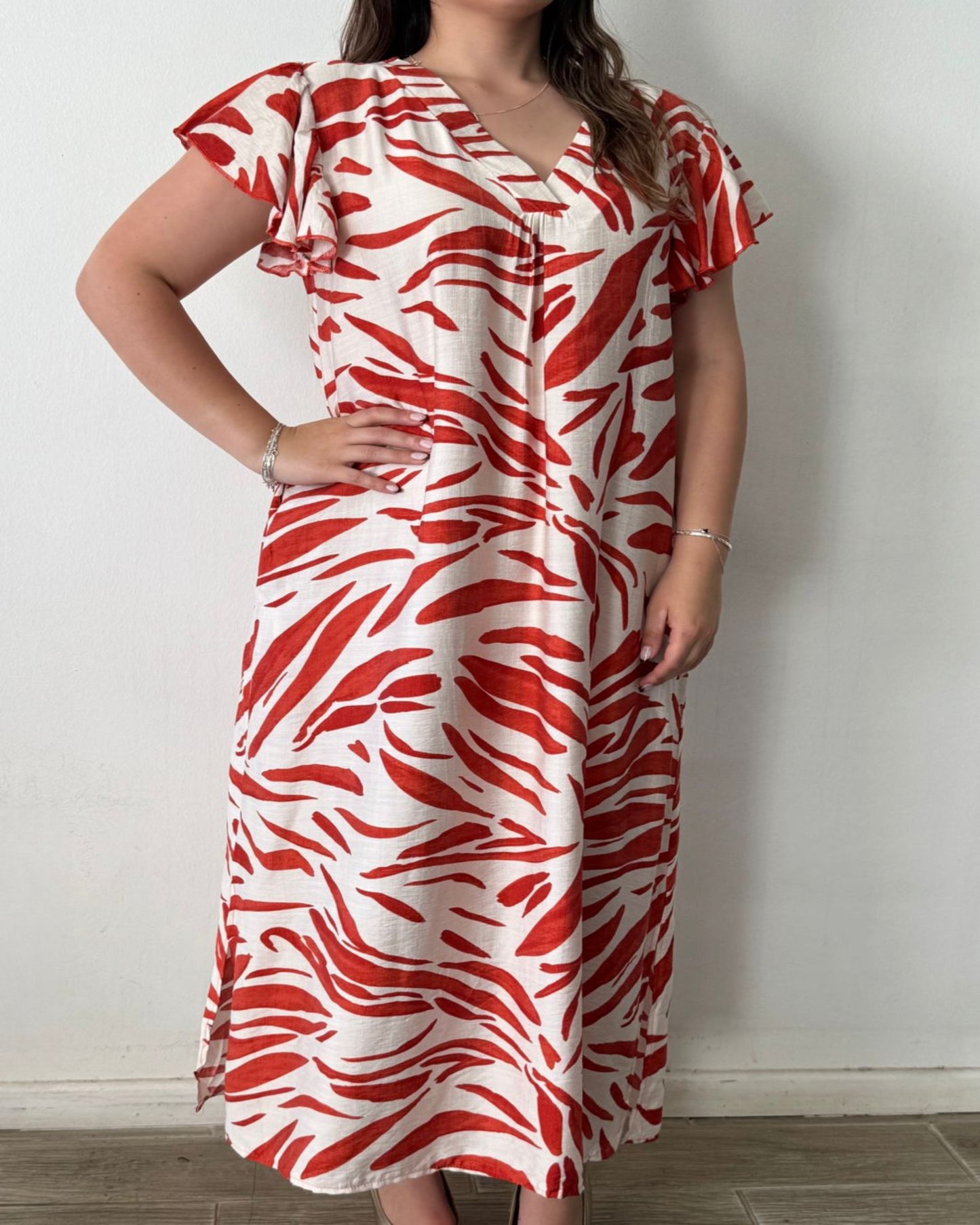 Vestido Rayas Valentina Rojo