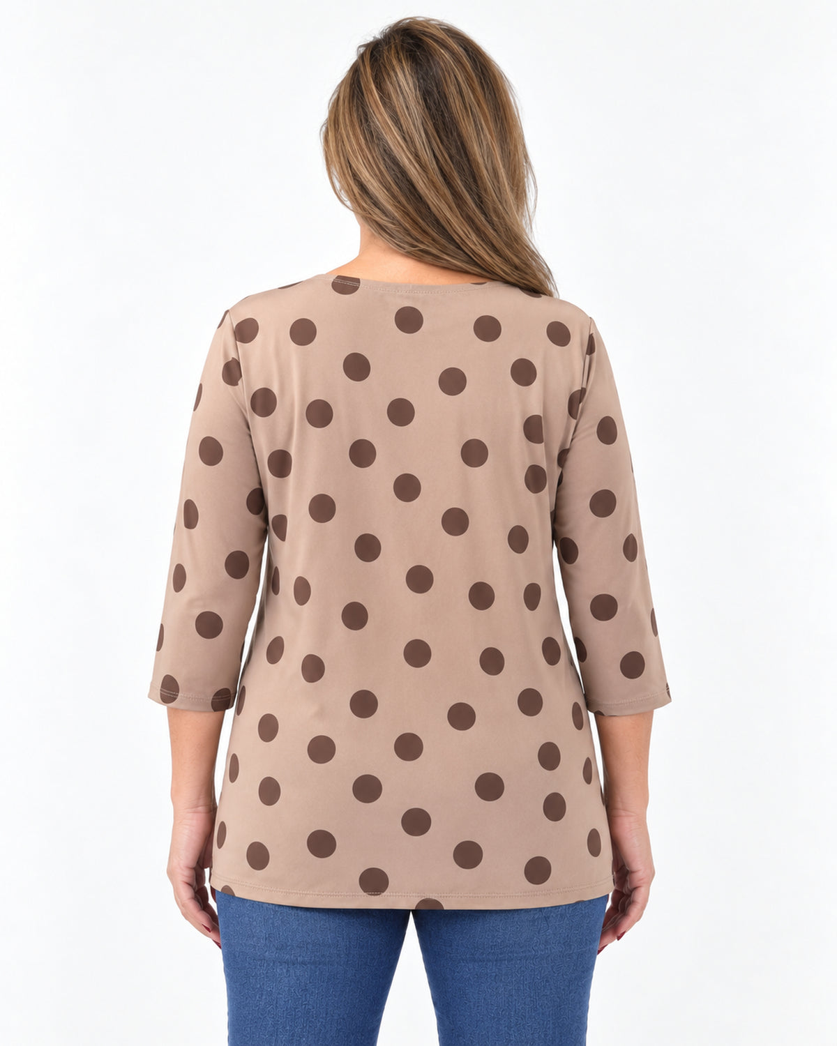 Polera Básica Lunares Beige