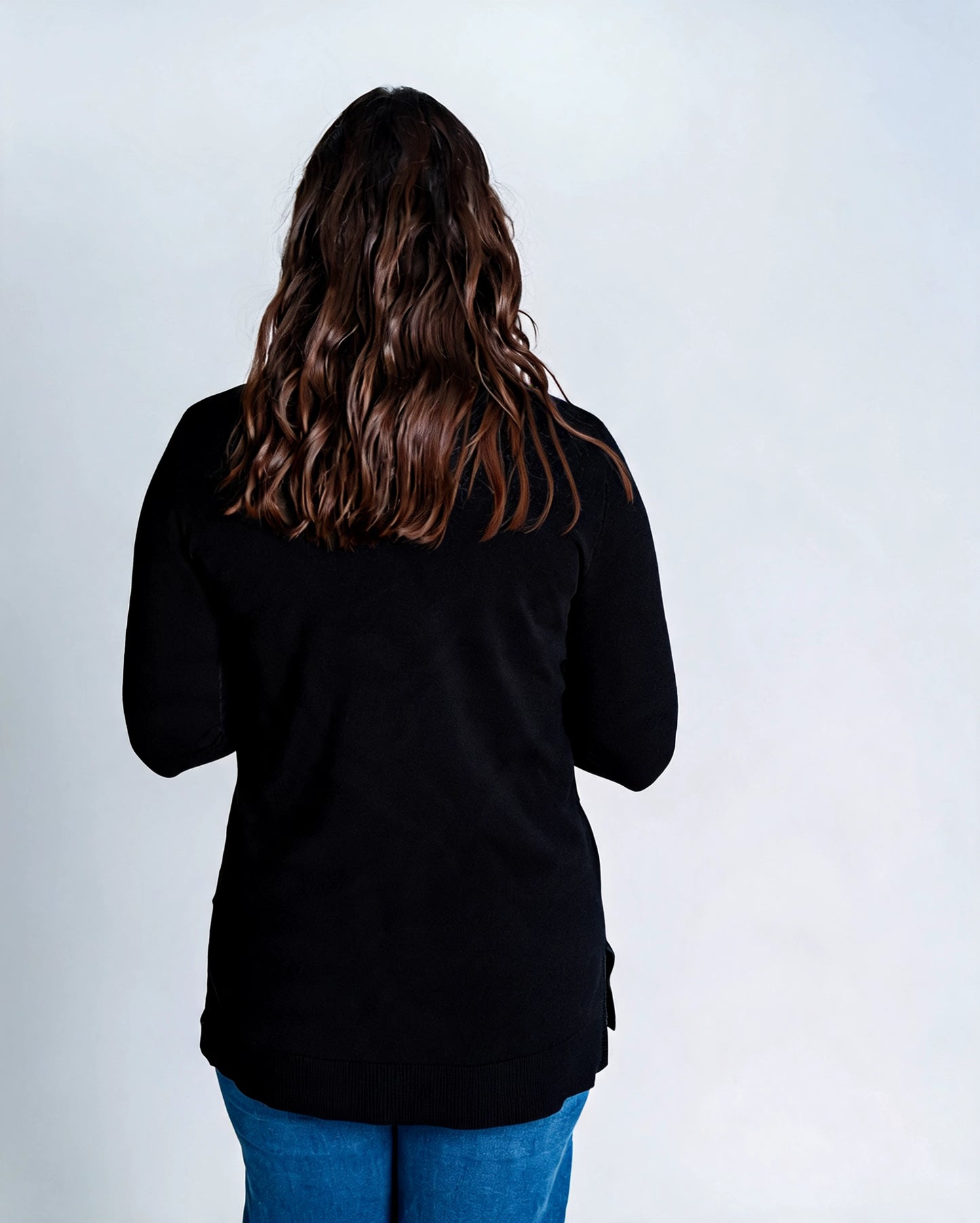 Sweater Cuello Alto Brillitos Negro