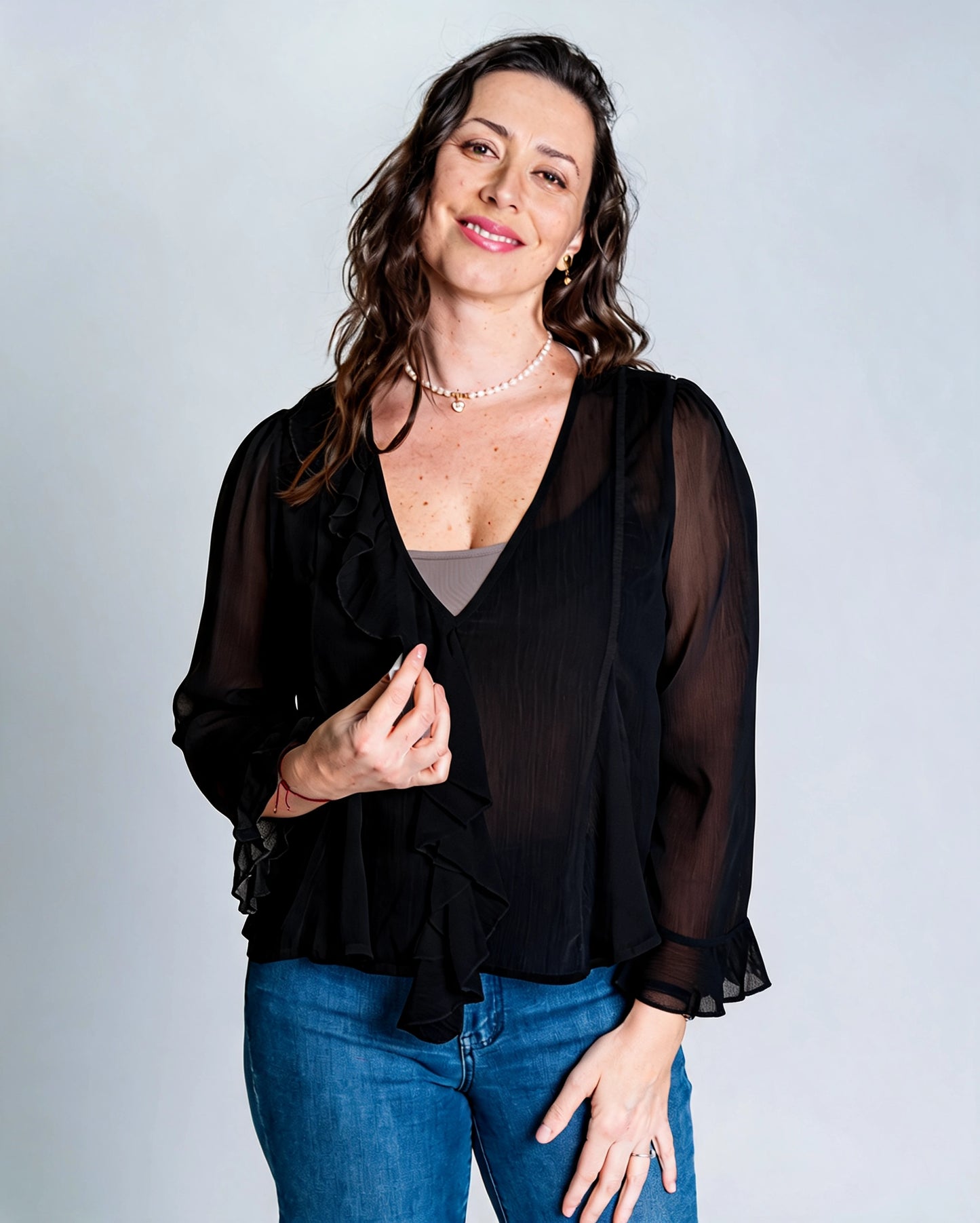 Blusa Lisa Vuelos Negro