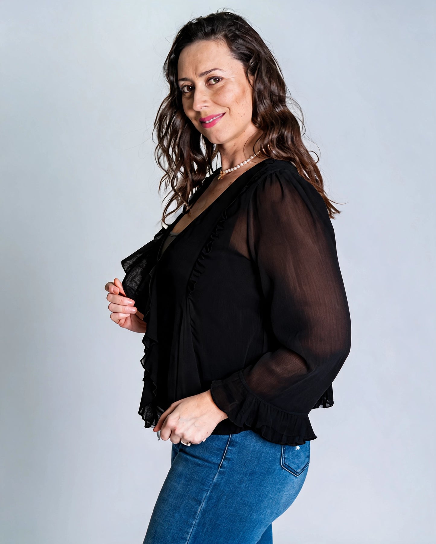 Blusa Lisa Vuelos Negro